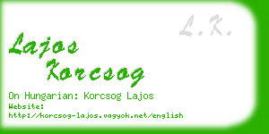 lajos korcsog business card